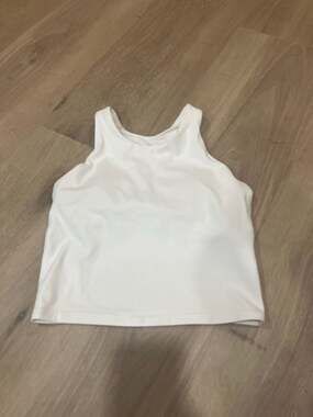 Athleta Girl Long Distance Crop Top High Neck Tank White Size XL/14